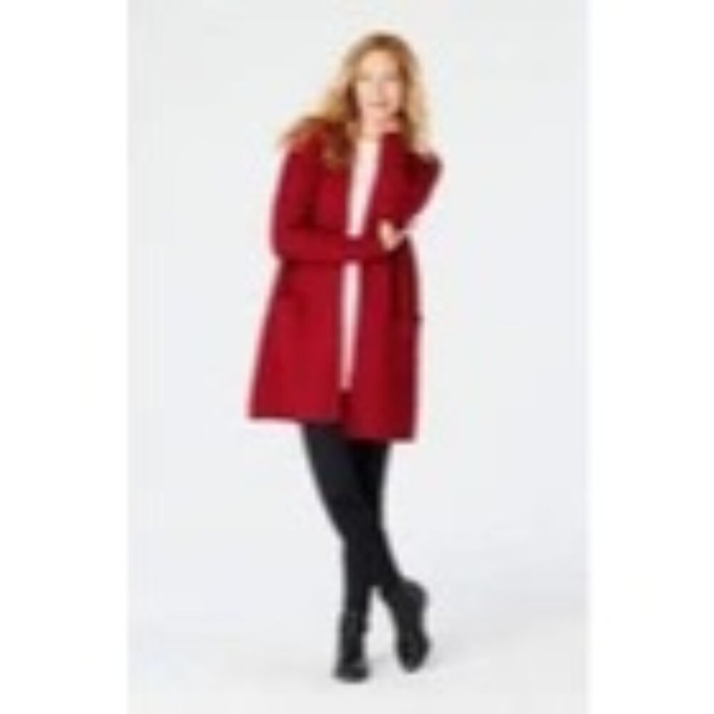 J Jill Red Open Front Cardigan Sweater Size Med Cotton Blend